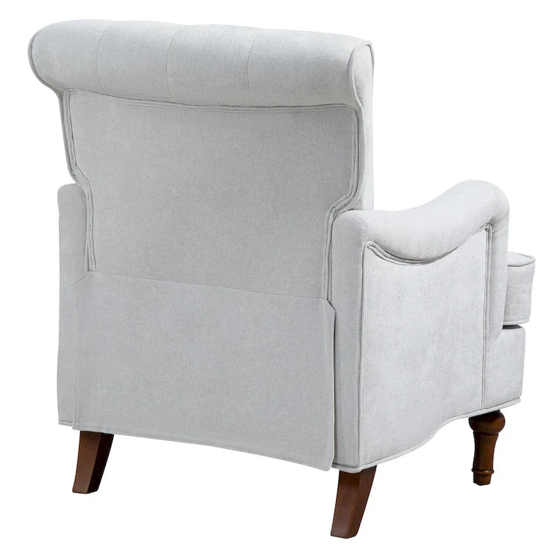 Fauteuil d'appoint en tissu chenille avec pieds en bois rétro, coussin en mousse haute densité et ressorts, capacité de charge de 136 kg