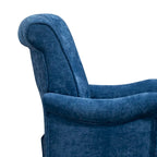 Fauteuil d'appoint en tissu chenille avec pieds en bois rétro, coussin en mousse haute densité et ressorts, capacité de charge de 136 kg
