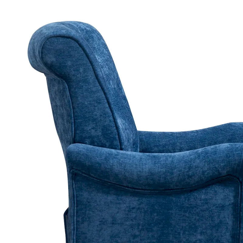 Fauteuil d'appoint en tissu chenille avec pieds en bois rétro, coussin en mousse haute densité et ressorts, capacité de charge de 136 kg
