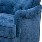 Fauteuil d'appoint en tissu chenille avec pieds en bois rétro, coussin en mousse haute densité et ressorts, capacité de charge de 136 kg