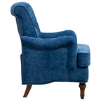 Fauteuil d'appoint en tissu chenille avec pieds en bois rétro, coussin en mousse haute densité et ressorts, capacité de charge de 136 kg