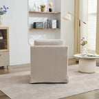 Fauteuil pivotant à 360° en chenille moderne de 76 cm (29,92 po), avec structure en bois massif et coussin de dossier amovible