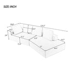 Canapé-lit moderne 4 places gris 125 pour salon, convertible en canapé d'intérieur