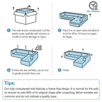 Canapé-lit moderne 4 places gris 125 pour salon, convertible en canapé d'intérieur