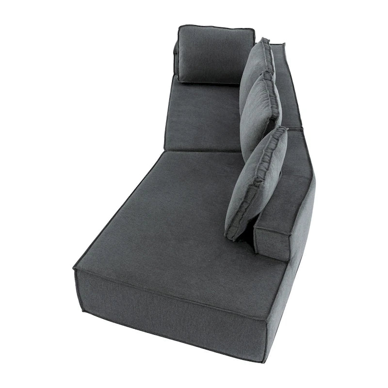 Canapé-lit moderne 4 places gris 125 pour salon, convertible en canapé d'intérieur