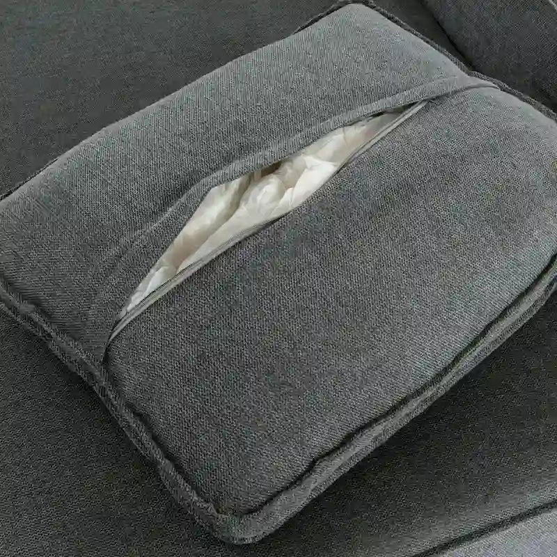 Canapé-lit moderne 4 places gris 125 pour salon, convertible en canapé d'intérieur