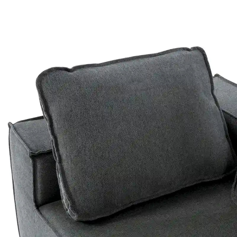 Canapé-lit moderne 4 places gris 125 pour salon, convertible en canapé d'intérieur