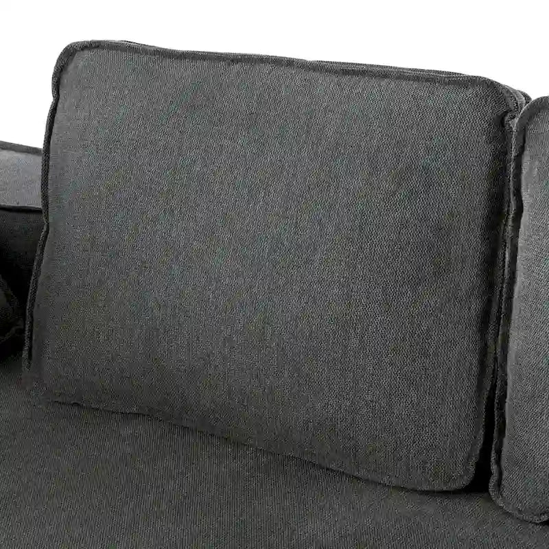 Canapé-lit moderne 4 places gris 125 pour salon, convertible en canapé d'intérieur