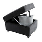 Canapé d'angle 5 places en forme de L de 84,75 pouces avec lit gigogne, pouf de rangement, rangement dissimulé dans l'accoudoir et port USB pour recharger les appareils.