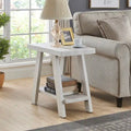 Table d'appoint rectangulaire moderne de 23,5 pouces avec étagère de rangement et pieds à angle large