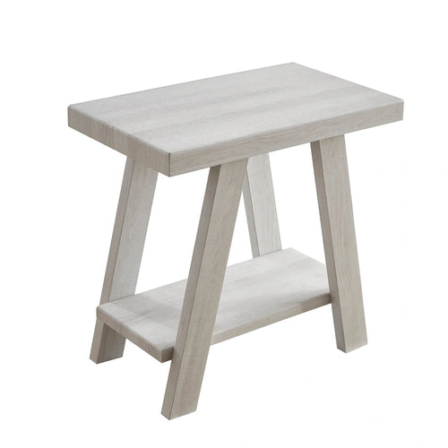 Table d'appoint rectangulaire moderne de 23,5 pouces avec étagère de rangement et pieds à angle large