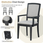 Ensemble de salle à manger en bois 7 pièces avec table extensible et 6 chaises