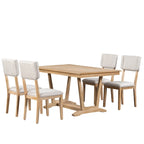 Ensemble de salle à manger en bois 5 pièces comprenant une table rectangulaire de 59 pouces et 4 chaises
