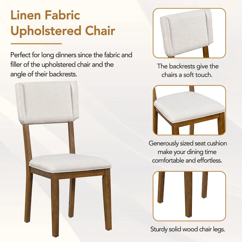 Ensemble de salle à manger en bois 5 pièces comprenant une table rectangulaire de 59 pouces et 4 chaises