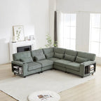 Canapé d'angle modulable en velours côtelé de 102,75 pouces avec rangement