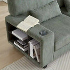 Canapé d'angle modulable en velours côtelé de 102,75 pouces avec rangement