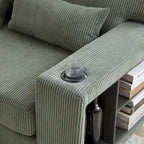 Canapé d'angle modulable en velours côtelé de 102,75 pouces avec rangement