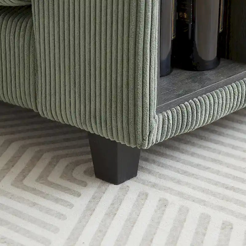 Canapé d'angle modulable en velours côtelé de 102,75 pouces avec rangement