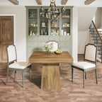 Table de salle à manger carrée de 80 cm pour 4 personnes, style campagnard - 80 cm de profondeur x 80 cm de largeur x 75 cm de hauteur