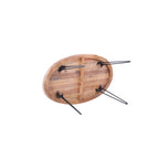 Table basse ovale pliable en bois naturel recyclé - 24,00 x 44,00 x 18,00