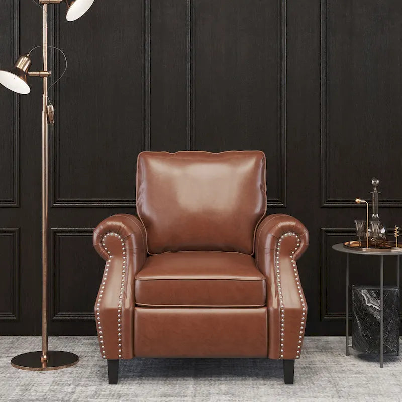 Fauteuil club Dowd en similicuir avec garniture cloutée par Christopher Knight Home