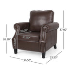 Fauteuil club Dowd en similicuir avec garniture cloutée par Christopher Knight Home