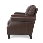 Fauteuil club Dowd en similicuir avec garniture cloutée par Christopher Knight Home