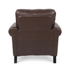 Fauteuil club Dowd en similicuir avec garniture cloutée par Christopher Knight Home
