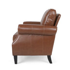 Fauteuil club Dowd en similicuir avec garniture cloutée par Christopher Knight Home