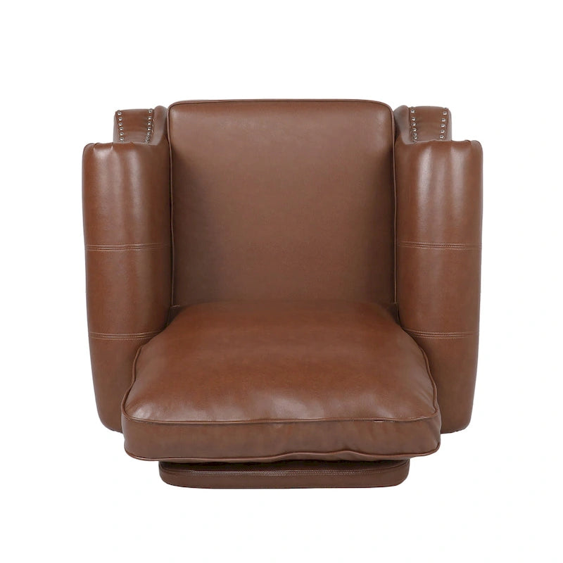 Fauteuil club Dowd en similicuir avec garniture cloutée par Christopher Knight Home