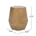 Table d'appoint géométrique en fer martelé Pamsha par Christopher Knight Home