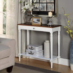 Table d'entrée Convenience Concepts style campagne française, 1 tiroir et étagère