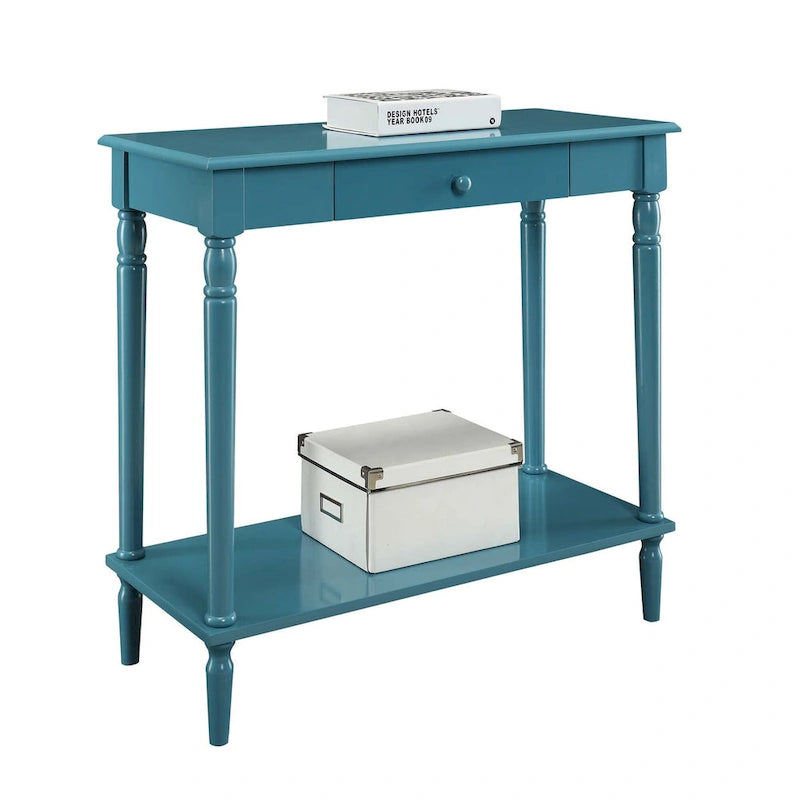 Table d'entrée Convenience Concepts style campagne française, 1 tiroir et étagère