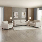 Fauteuil Hydeline Elm en cuir pleine fleur avec plumes, mousse à mémoire de forme et ressorts