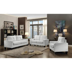 Newbury 58 in. W Flared Arm Faux Leather Straight Sofa - 32L x 58W x 36H