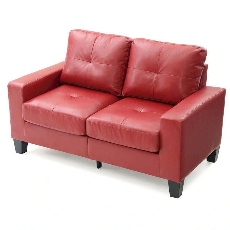 Canapé droit Newbury 58 po (147 cm) de largeur, accoudoirs évasés, revêtement en similicuir - 32 po (81 cm) L x 58 po (147 cm) l x 36 po (91 cm) H