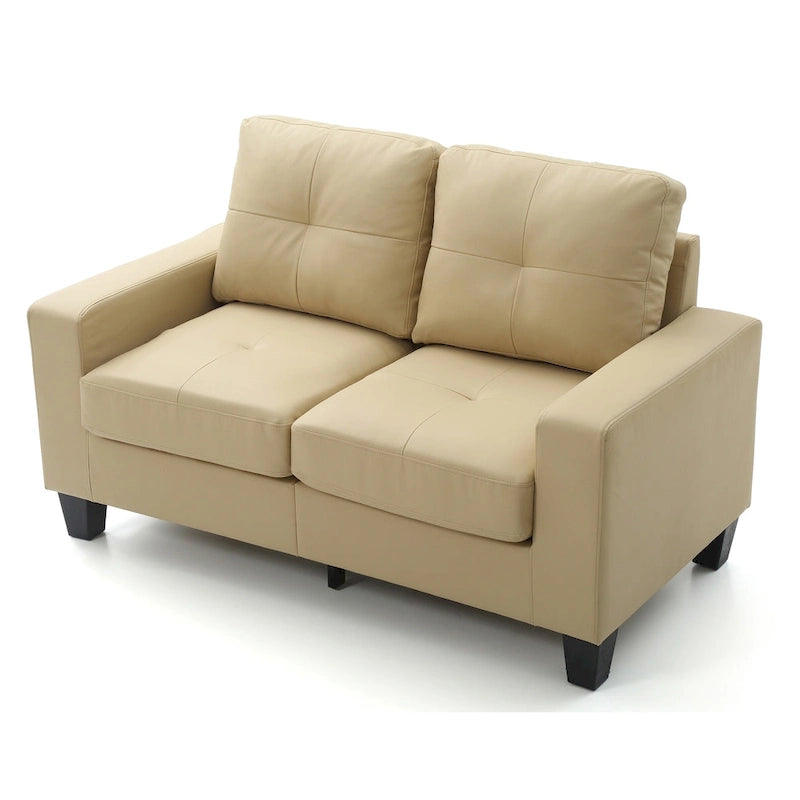 Canapé droit Newbury 58 po (147 cm) de largeur, accoudoirs évasés, revêtement en similicuir - 32 po (81 cm) L x 58 po (147 cm) l x 36 po (91 cm) H