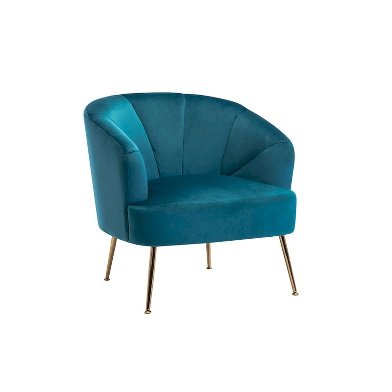 Fauteuil d'appoint Skye en velours capitonné avec pieds chromés de Porthos Home