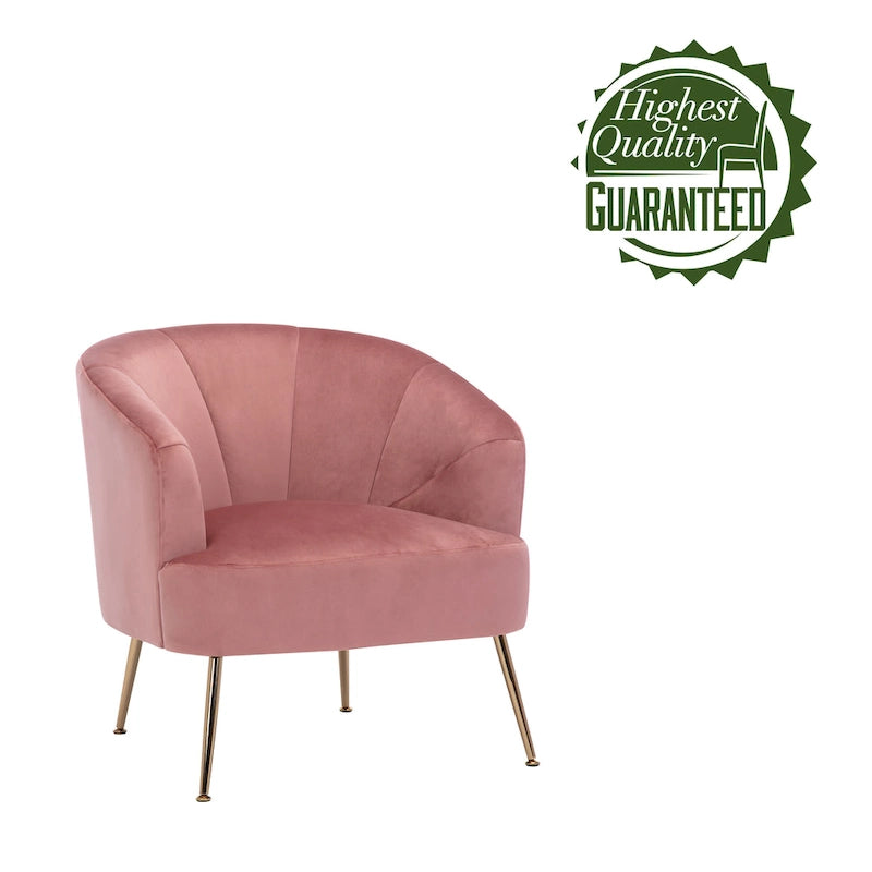 Fauteuil d'appoint Skye en velours capitonné avec pieds chromés de Porthos Home