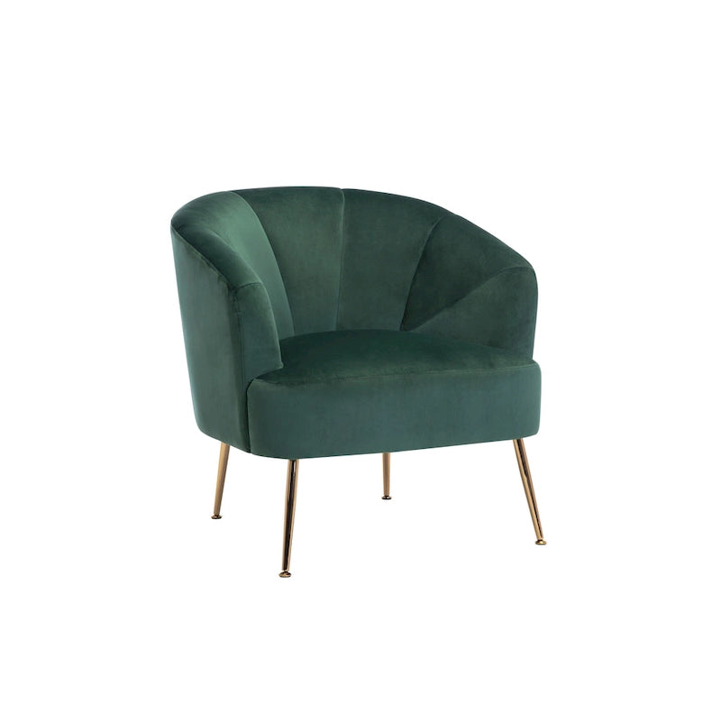 Fauteuil d'appoint Skye en velours capitonné avec pieds chromés de Porthos Home