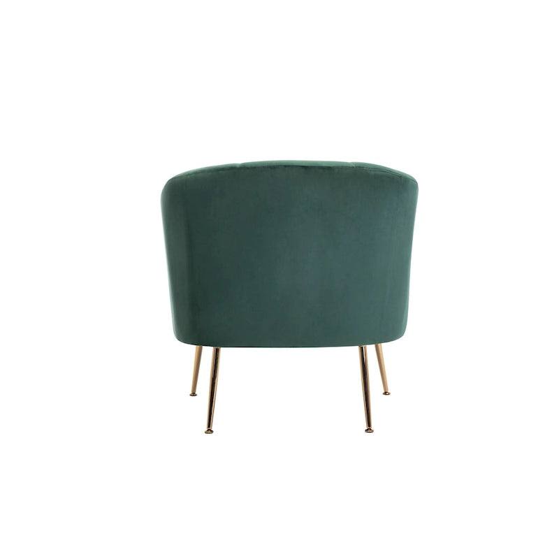 Fauteuil d'appoint Skye en velours capitonné avec pieds chromés de Porthos Home