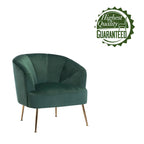 Fauteuil d'appoint Skye en velours capitonné avec pieds chromés de Porthos Home