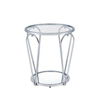 Ensemble de deux tables basses Gable Glam avec plateau en verre et étagère, par Furniture of America