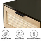 Commode en rotin à 6 tiroirs, tiroir en rotin,