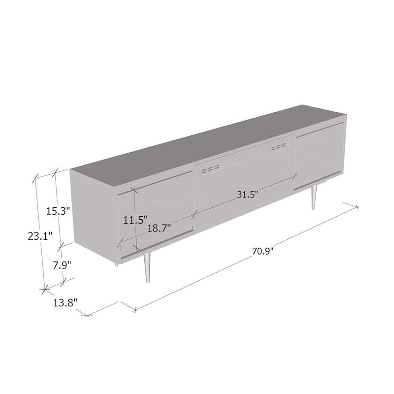 Meuble TV avec cheminée Maze BL-EF