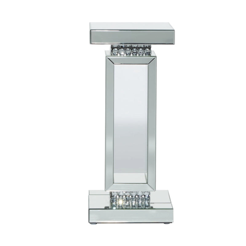 Table d'appoint en verre miroir argenté - Roche River Decor - 30,5 cm x 30,5 cm x 71 cm (L x l x H)