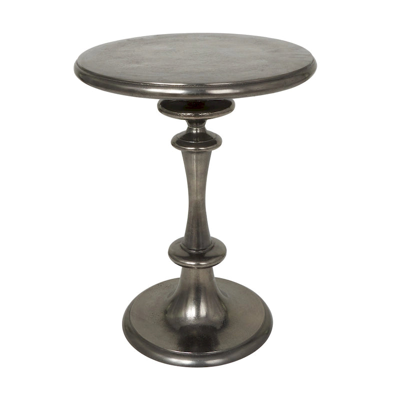 Aluminum Metal Turned Style Accent Table - Black - Roche River Decor - 18W x 18L x 23H