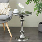 Table d'appoint en aluminium tourné - Noir - Roche River Decor - 45,7 cm (L) x 45,7 cm (l) x 58,4 cm (H)