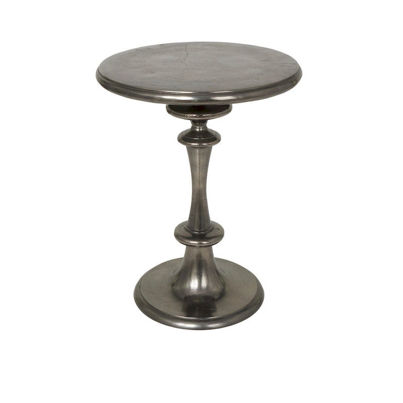 Table d'appoint en aluminium tourné - Noir - Roche River Decor - 45,7 cm (L) x 45,7 cm (l) x 58,4 cm (H)