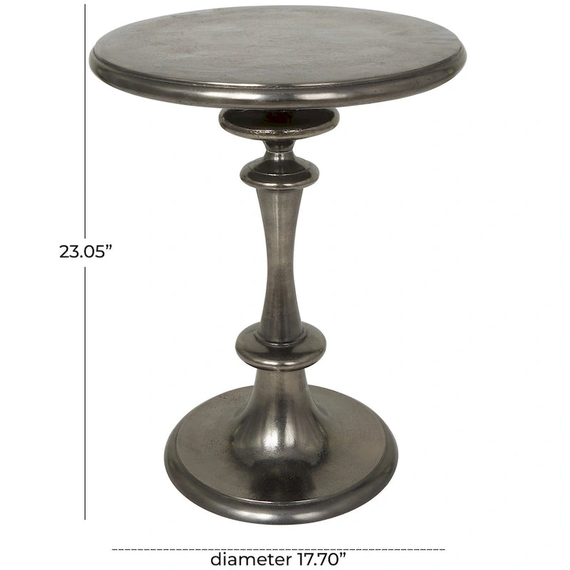 Table d'appoint en aluminium tourné - Noir - Roche River Decor - 45,7 cm (L) x 45,7 cm (l) x 58,4 cm (H)